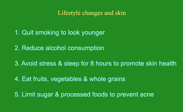 Lifestyle changes and skin