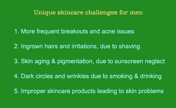 unique skincare challenges for men